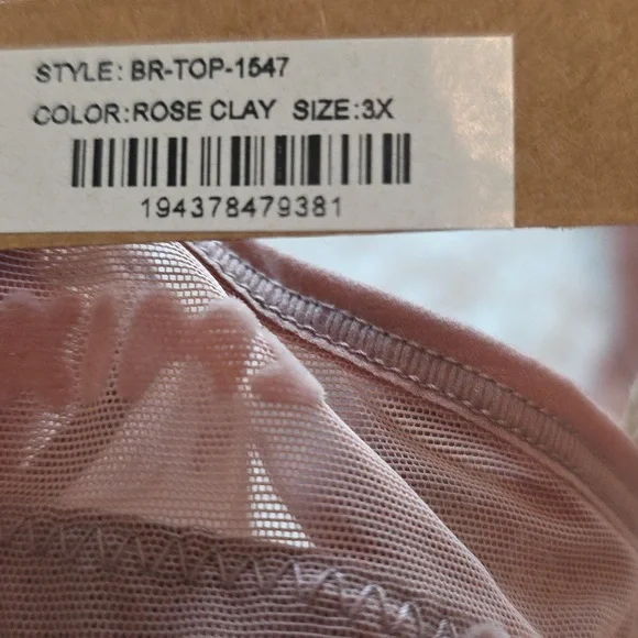 SKIMS After Hours Bra Top Long Sleeve Flocked Logo Mesh  ROSE CLAY 3X - Picture 7 of 13